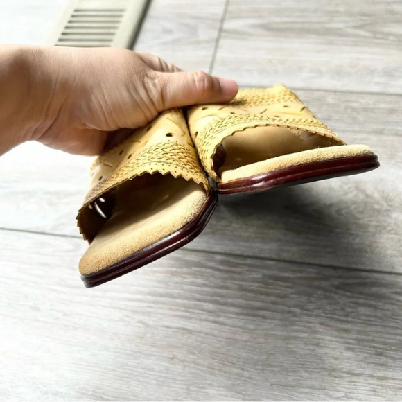 San Miguel Woven Slipper Sandals Wooden Heel - Picture 4 of 14